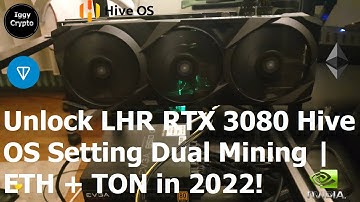 Unlock LHR RTX 3080 Hive OS Setting Dual Mining | ETH + TON in 2022!