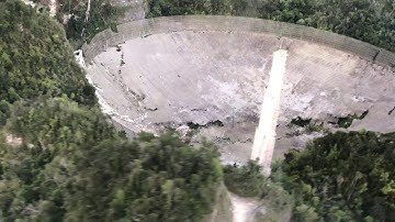 Aerial View Shows Arecibo Observatory Telescope Instrument Platform Collapse