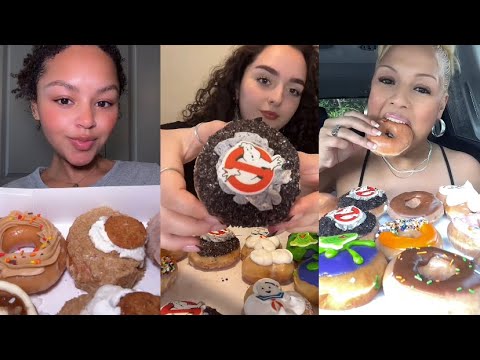 TikTok ASMR Mukbang Compilation KRISPY KREME DONUTS 