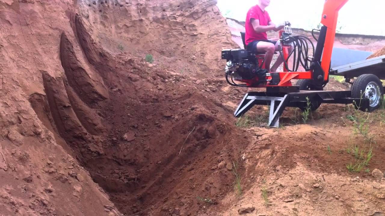 Мини экскаватор прицепной TI-EX 13 в карьере - YouTube