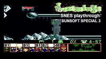 Lemmings. SNES playthrough. SUNSOFT SPECIAL 3.