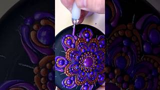 Metallic Dot Mandala rock painting #art #satisfying #artist #viral #craft #painting #dotart #mandala