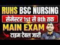 RUHS BSc Nursing Semester Exam 2026 | RUHS BSc Nursing Main Exam 2026 Time Table | RUHS Exam Date