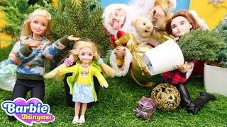 Barbie ailesi - Ken ve Chelsea yılbaşı ağacı almak için ağaç pazarasına gidiyor