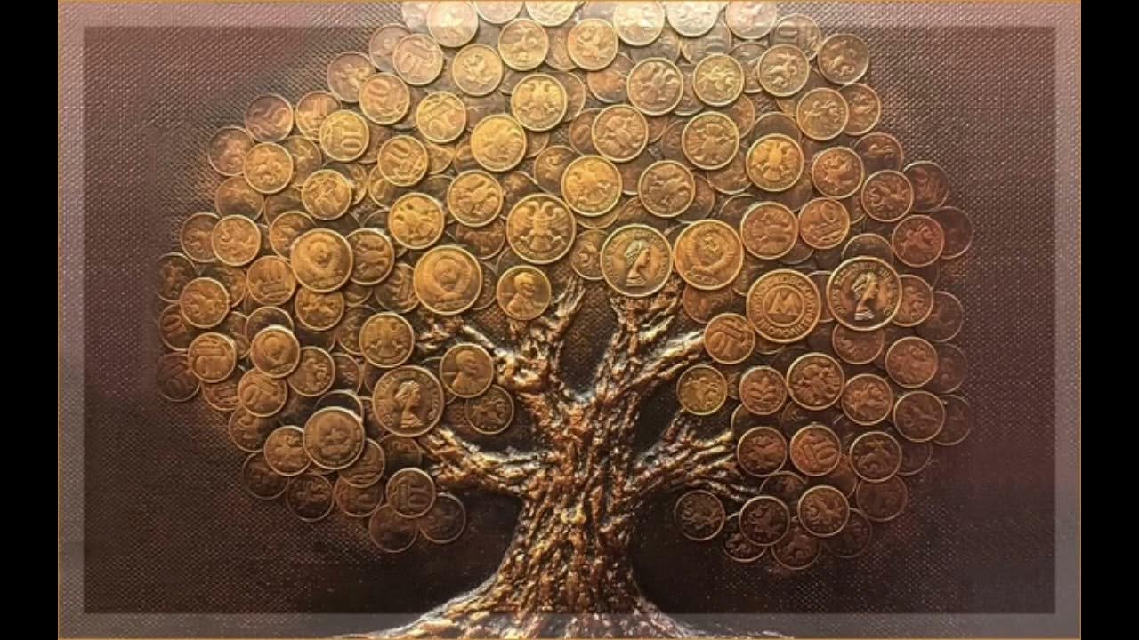 Царит достатка. Денежное дерево поделка из монет. Денежное дерево с купюрами. Монетное дерево. Денежное дерево с монетами.