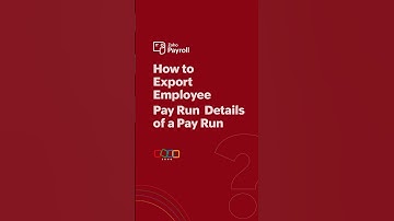 How To Export Employee Pay Run Details of a Pay Run