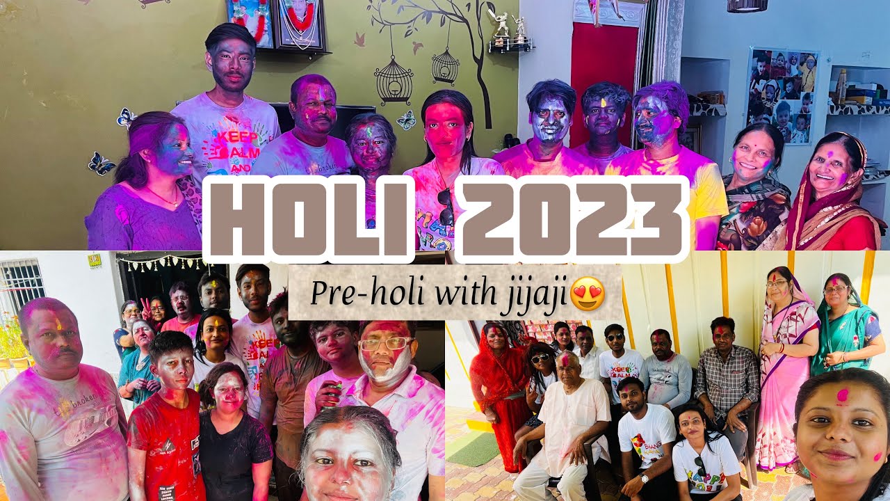 Pre-holi with jijaji😍|didi ki last holi shaadi ke phle🥹| sabne bhaang kulfhi khaali | bestholi2023
