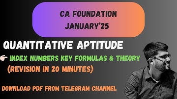 Index numbers key points I CA Foundation Statistics I Jan 2025 I Revision in 20 minutes 🔥🥰 |