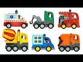 مجموعة ألعاب الحفارة، الجرّار، شاحنة الإطفاء، سيارة الشرطة، الشاحنات فيديو للأطفال