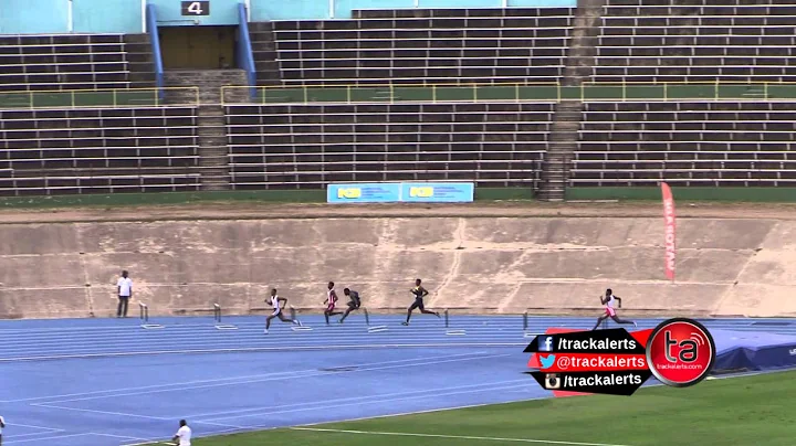 Andre Clarke wins 400H at Intercol 2015