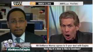 ESPN First Take - How Much Of A Blow In DeMarco Murray Signs With Eagles to Dallas Cowboys ?