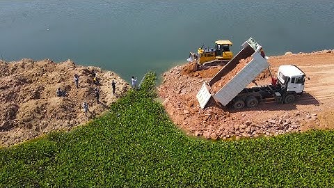 Amazing Build new road Mighty strong  bulldozer shantui Clearing Land into water Create a good road