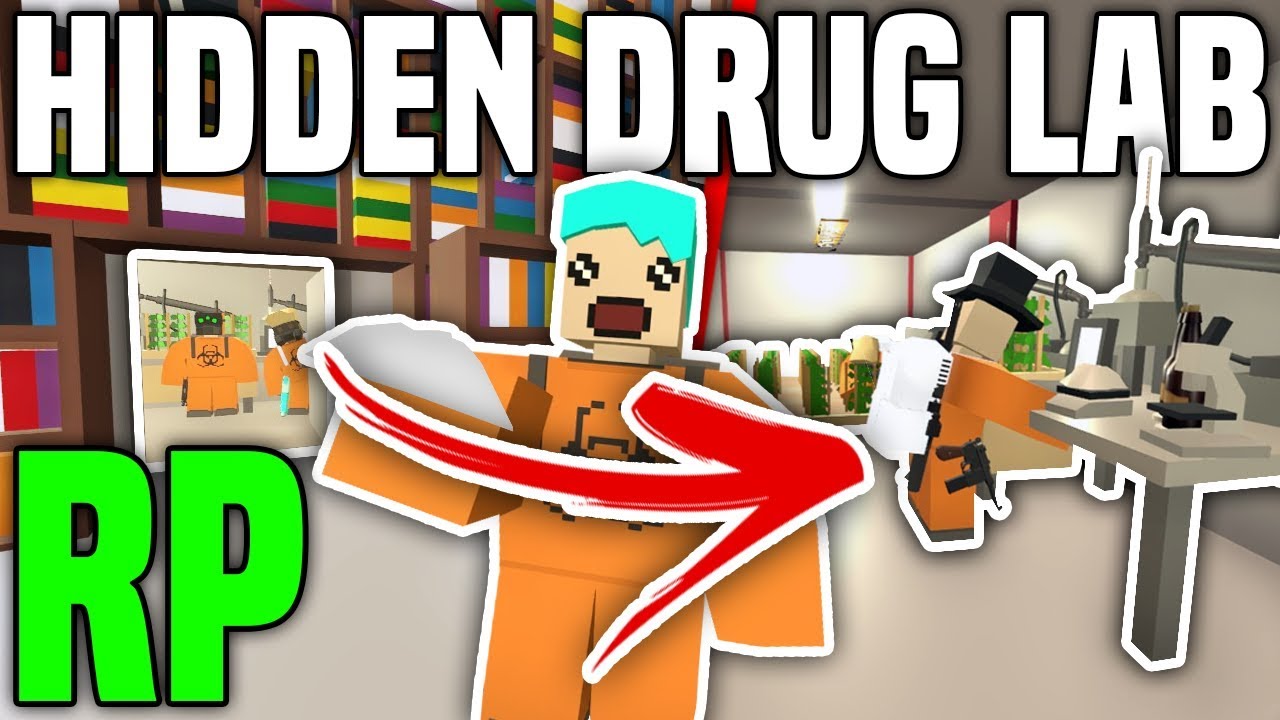 HIDDEN DRUG LAB! - Giant Police ATTACK?! (Unturned RP)