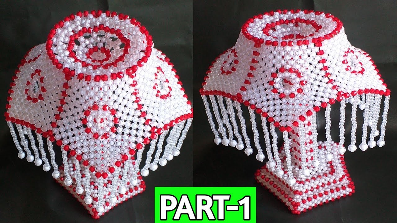 পুতির টেবিল ল্যাম্প/পুতির কাজ(PART-1)How To Make Beaded Table Lamp/Beaded Lampshades/Showpiece/পুতি