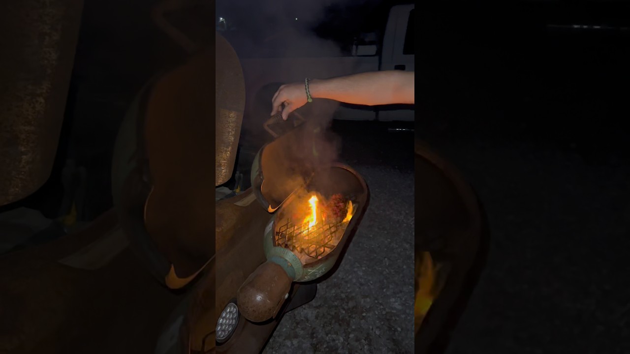 Приготовление пищи в кемпинге по-трубопроводному — гриль из ацетиленовой бутылки на сварочном апп...