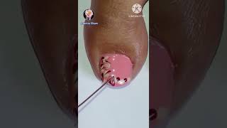 Pretty pink side drag marble toe nail art #nailsbyamrita #toenailart #Shorts