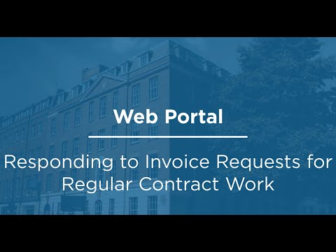 Responding to Invoice Requests for Regular Contract Work - Web Portal