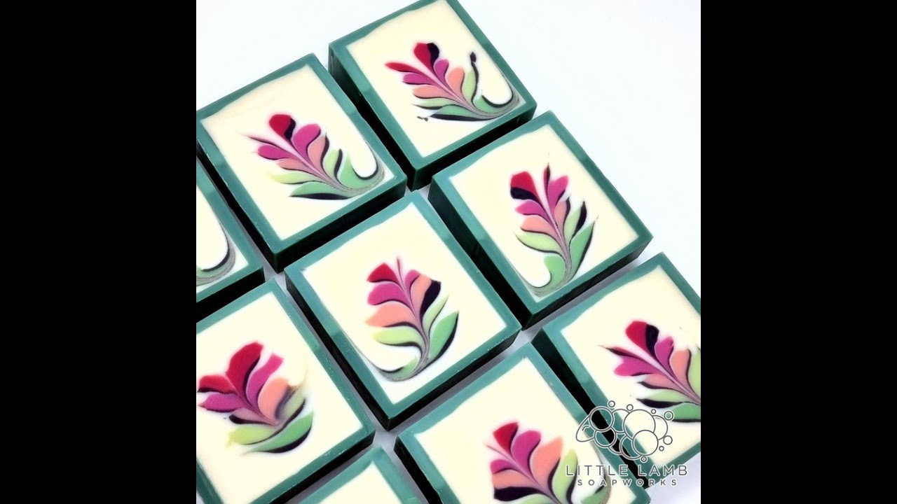 The making of Sage Blossoms cold process soap (feather swirl technique) part 1