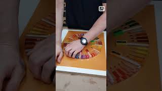 A Stunning Pattern Made with Colored Pencils and Resin 🌈#resinclock #epoxyart #epoxyresin #fxpart