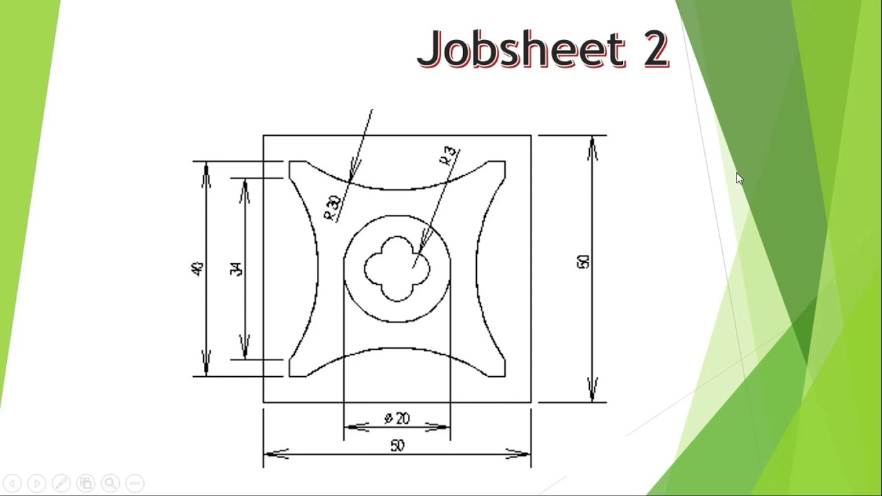 Jobsheet 2 | MastercamX5 | Gambar Sederhana - YouTube