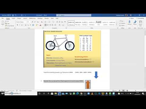 FEA static analysis, Bicycle frame. ANSYS