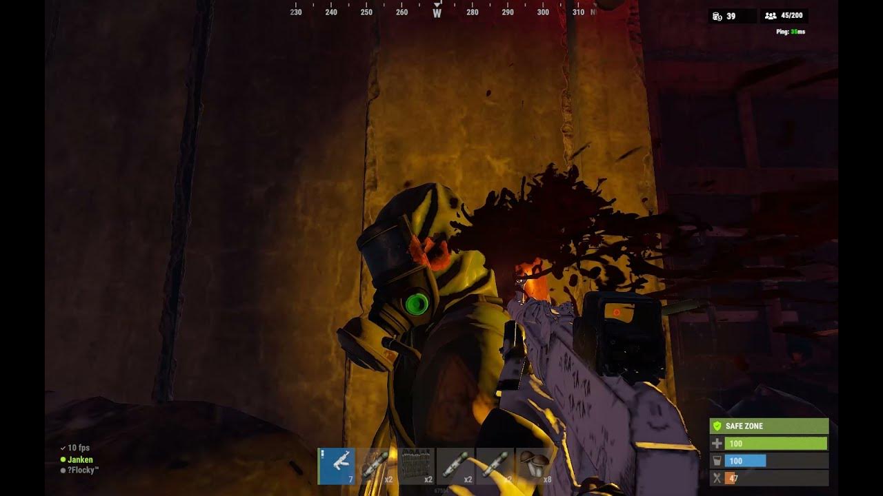 Holding a gun in the safe zone Rust YouTube
