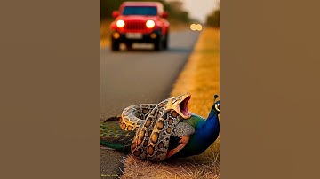 Peacock vs Python – AI Wildlife Rescue Scene #shorts #peacock #animalrescue #animals #animallovers