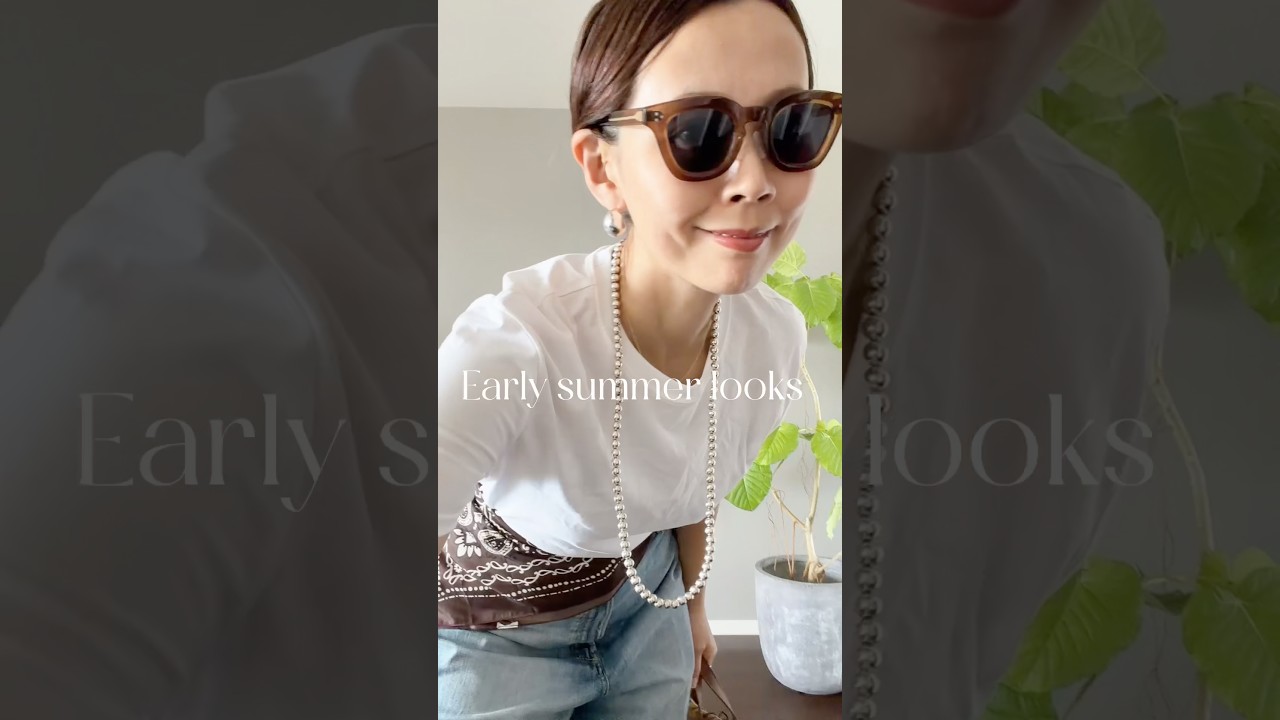 46歳Lサイズ初夏コーデ #50代ファッション #ootd #高身長コーデ #40代ファッション