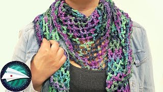 DIY! Wolly Hugsのカラフルな毛糸 鎖編みだけでできる三角ストール 簡単♩