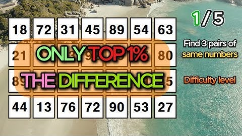 KUN JE ZE ALLEMAAL VINDEN? Vind 3 paren identieke getallen/ /Dementiepreventiequizzen/Tests.