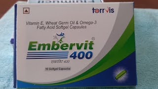 Embervit 400 | Vitamin E, Wheat Germ Oil & Omega-3 Fatty Acid Soft Gel Capsules | For Skin and Hair screenshot 3