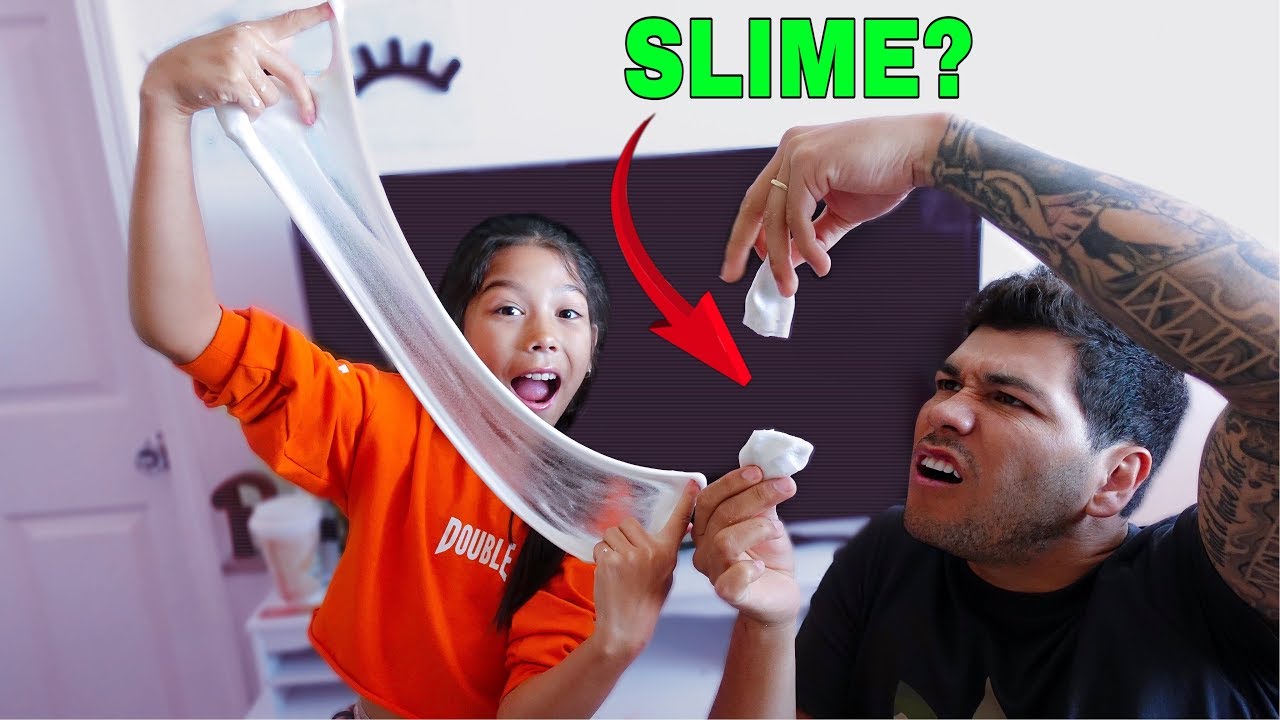 how to make the best slime MY DAD'S FIRST TIME MAKING SLIME | Txunamy