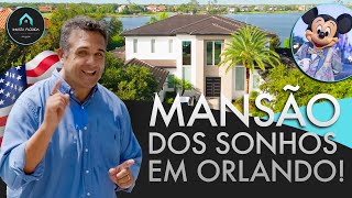MANSÃO DE LUXO À VENDA EM ORLANDO – Beira do Lago, Mobiliada e Vista Para os Fogos da Disney