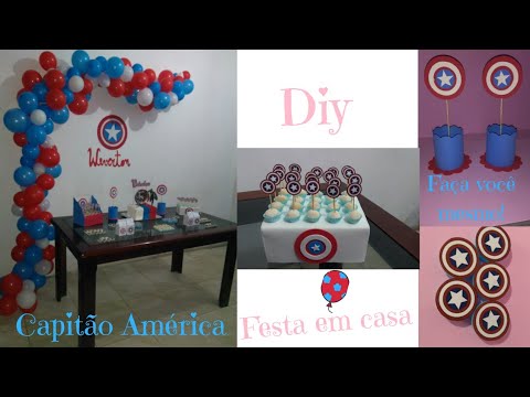 Idéias para festa Capitão América|Diy ,Faça você mesmo!