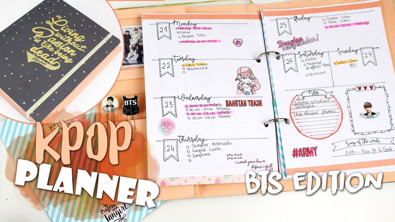 diy kpop kpop planner under 4eur k freakenglish bts