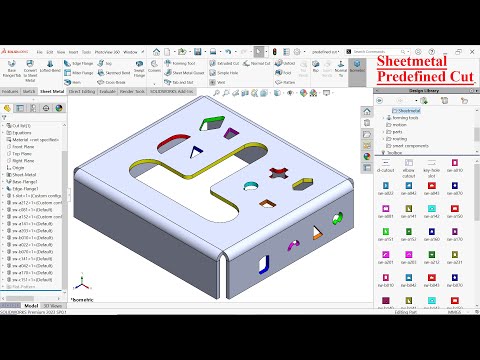 SolidWorks Sheetmetal Predefined Cut From Design Library