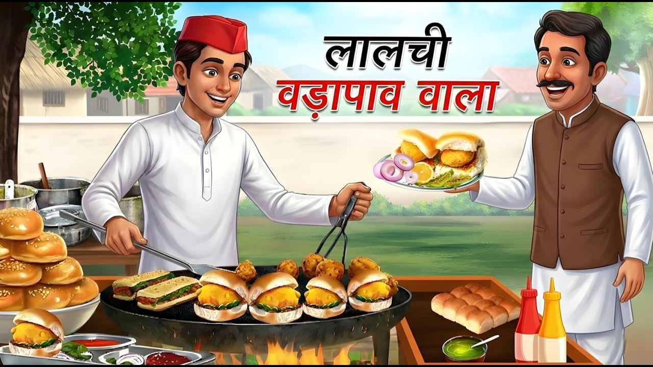 लालची वड़ा पाव वाला  | LALCHI VDA PAV WALA | Moral Story in Hindi