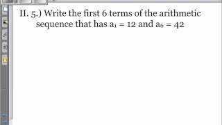 02.01.2011 - Algebra 2 & Trig - Arithmetic Sequences