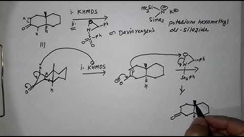 10.Csir net june 2016 part c organic chemistry solution , use of khmds and davis reagent in hindi