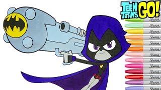 Teen Titans Go Coloring Book Pages Raven Colors Batman Episode Rainbow Splash
