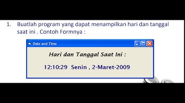 Program Menampilkan Jam, Hari, dan Tanggal (VB Visual Studio)