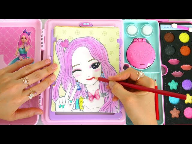 Makeup Artist Sketch Set Toy - Makeover with Makeup & Hair Color! لعبة  ماكياج Maquiagem Artista 