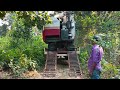 Yanmar harvester unloading from trolley _ Yanmar 70 GV unloading video _ chain harvester _ Forest
