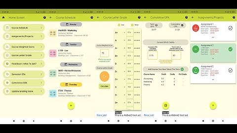 Flutter Demo Mobile App - GPA Calculator - Course Planner - Assignment Tracker