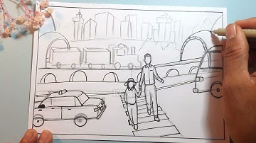 Một số bố cục trong tranh sinh hoạt | An toàn giao thông | KC ART