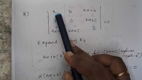 #11thMaths Exercise 7.2. Question No. 8. Property of determinants. IIT JEE EXAM.TN New Syllabus