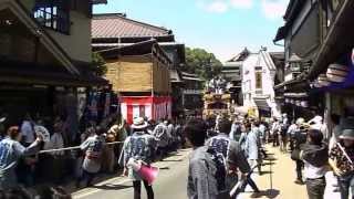 20130707‐322　成田祇園祭参道の坂を上がる花崎町の山車