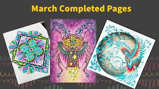 Full My super colorful March completed pages! Update