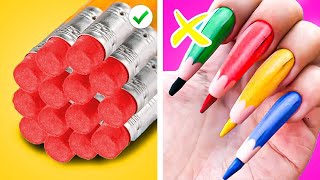 TRYING SCHOOL HACKS FROM TIK TOK || Back to School Cool Crafts and School DIY Ideas by Kaboom Go