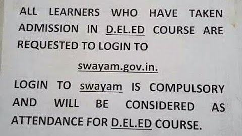 284. NIOS D.El.Ed Register Swayam Portal & Give Online Attendance